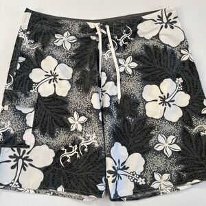 MV Fashion Mens Hawaiian Board Shorts, Black & Grey Mens Floral Board Shorts 153